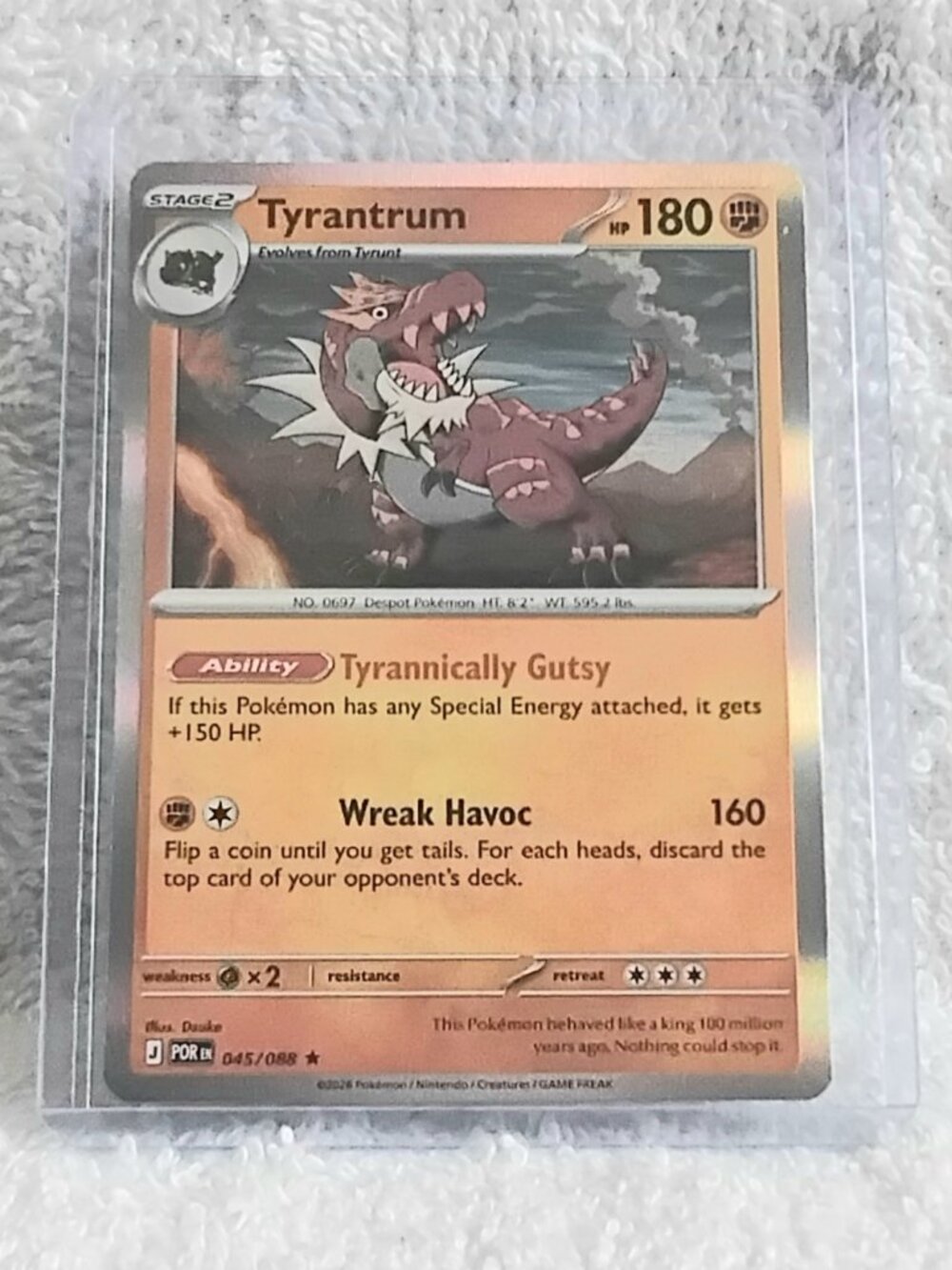 Mint 2026 Pokemon Tyrantrum Rare ☆ Holo Card 045/088!!